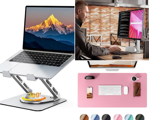 My work from home station must haves 📝 cover photo collage
