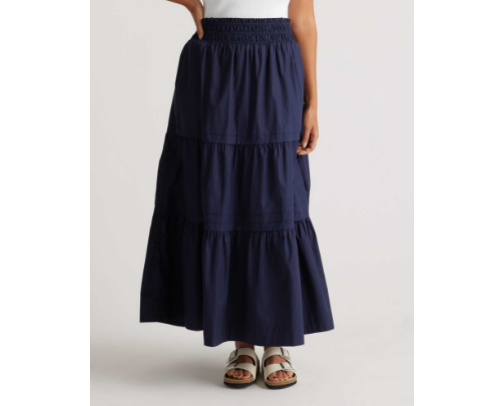 Navy Blue Cotton Maxi Skirt - Direct Link cover photo collage