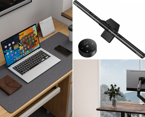 Minimalist Dark-Aesthetic Desk Setup Essentials cover photo collage