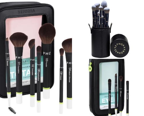 Makeup brush cover photo collage
