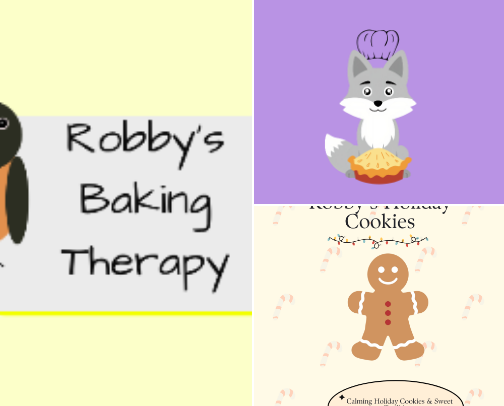 Robby's Baking Therapy Kofi cover photo collage