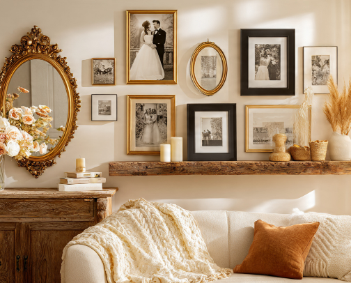 🖼️ Vintage-Inspired Gallery Wall Living Room cover photo collage