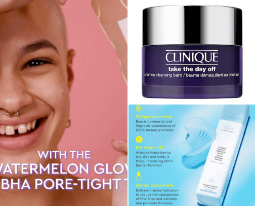 Skincare products for all skin types cover photo collage