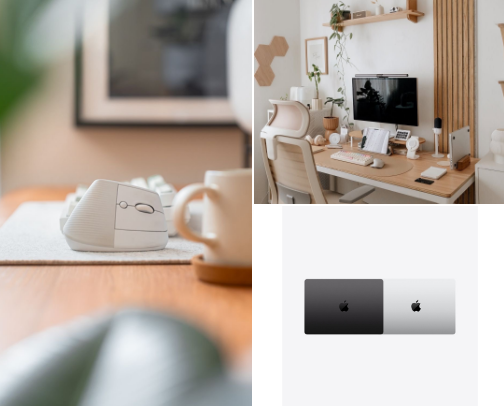 My graphic designer desk setup cover photo collage