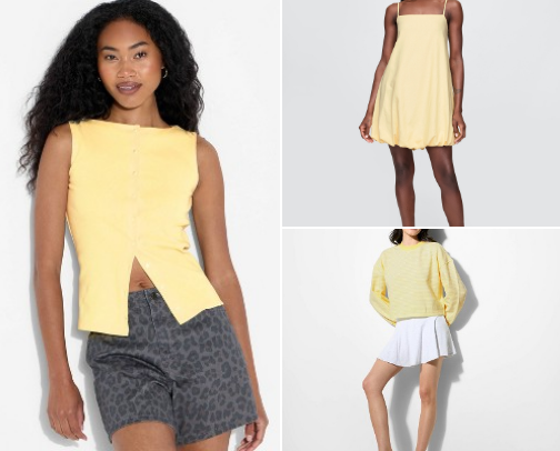 Butter yellow clothing cover photo collage