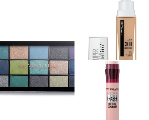 Makeup bag essentials cover photo collage