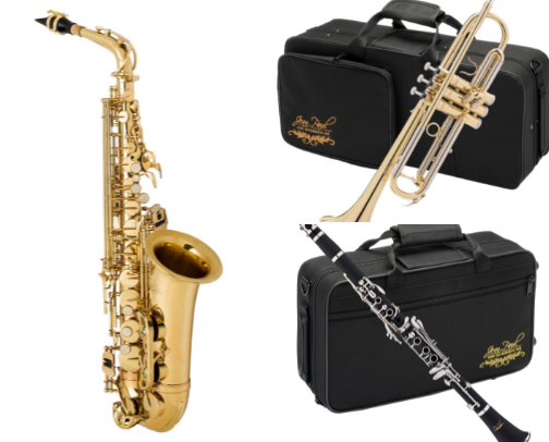 Beginner Band Instrument Essentials (Saxophone, Trumpet, Clarinet & Flute): Top Amazon Picks for Central Florida School Band Students cover photo collage
