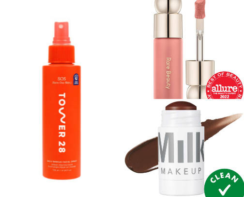 Forget Matte and Heavy Contour: Why the "Poolside Skin" and "Juice Box Lips" Aesthetic Is Taking Over Every It-Girl's Summer Routine cover photo collage