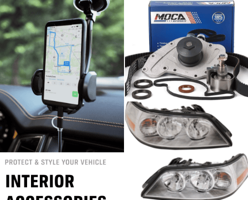 Car accessories cover photo collage