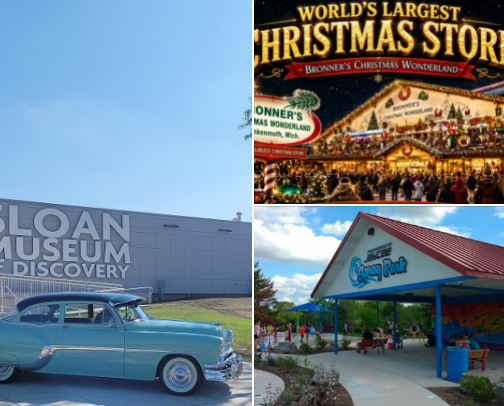 My 3 year old's favorite Michigan businesses cover photo collage
