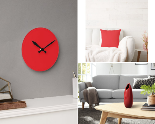 The Unexpected Red Theory: Add a Pop, Change the Room cover photo collage