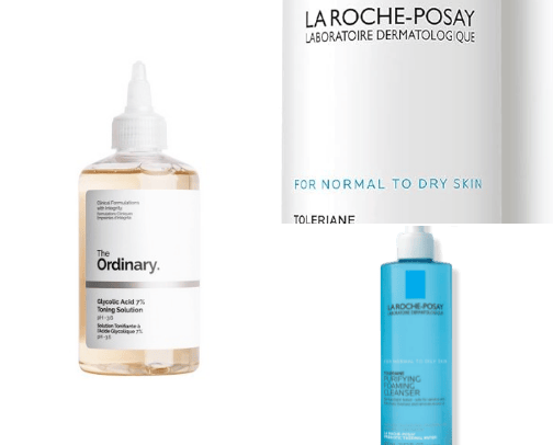 Products for skincare cover photo collage