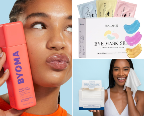 Get your glow on  ✨ skincare edition cover photo collage