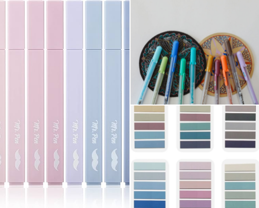 Colorful aesthetic book annotation supplies cover photo collage