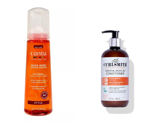 Curly hair products cover photo collage