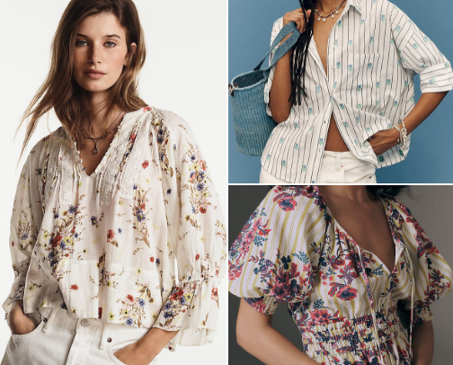 Romantic floral blouses for 2026🪻 cover photo collage