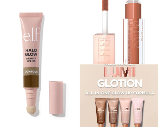 FAV DRUGSTORE GLOWY MAKEUP PRODUCTS ✨ cover photo collage