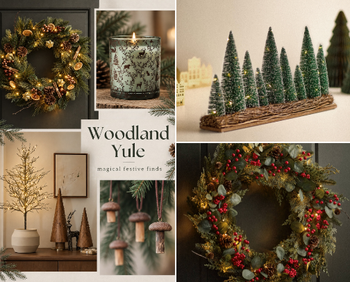 A Woodland Yule: Magical Forest Decor cover photo collage