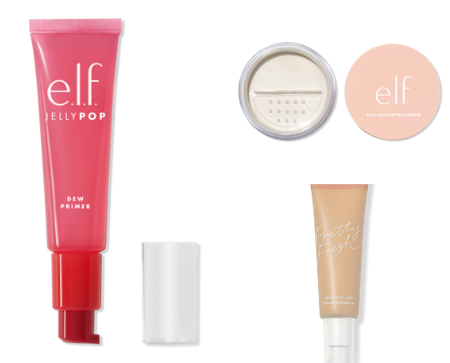 drugstore clean girl makeup routine cover photo collage