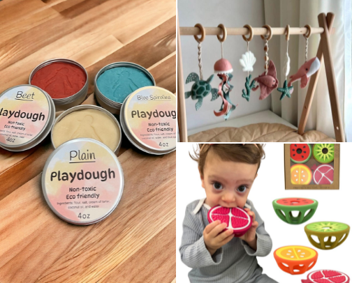 Non toxic toys cover photo collage