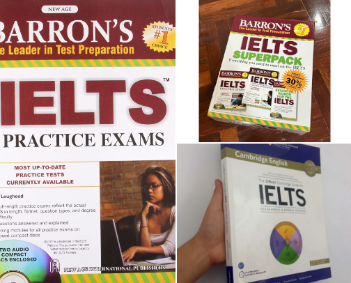 Read Now - Barron's IELTS with Audio CD: International English Language Testing System study companions cover photo collage