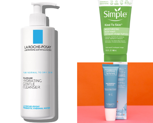 BEST DRUGSTORE skincare products for sensitive skin!! cover photo collage