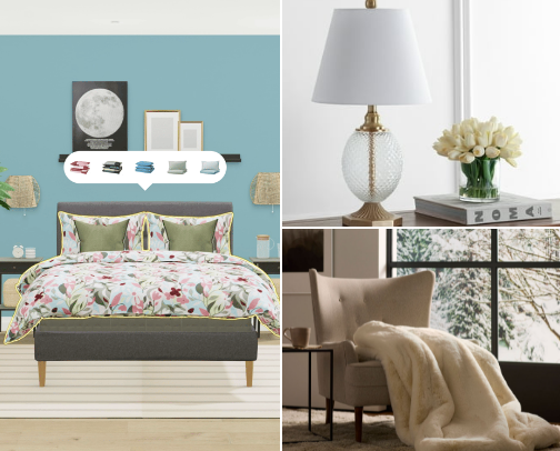 Bedding sets and bedroom decor cover photo collage