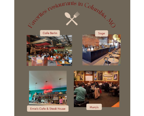 Favorites spots in Columbia, MO cover photo collage