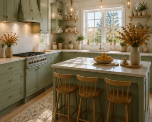 🌿 Sage Green Aesthetic | Kitchen & Utilities cover photo collage