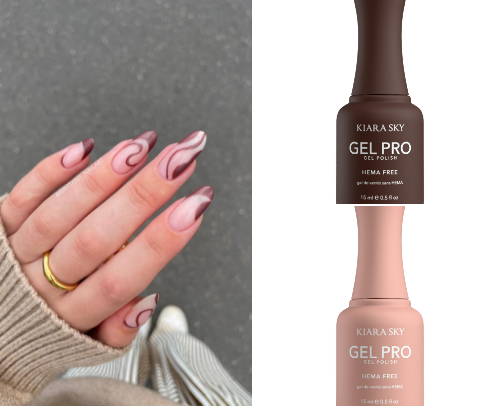 ☕️🤎 brown swirl nails cover photo collage