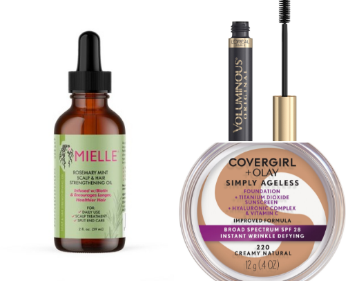 Beauty products cover photo collage