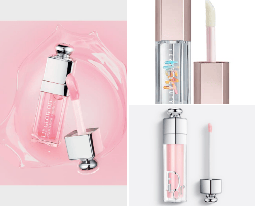 Lip gloss and lip oil cover photo collage
