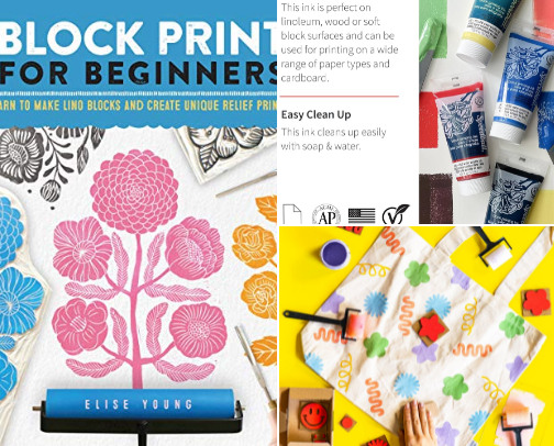 DYI Textile Block Printing cover photo collage