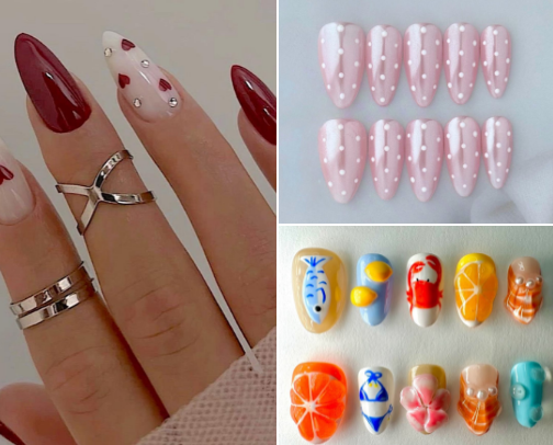 Press-on Nails Obsessions cover photo collage