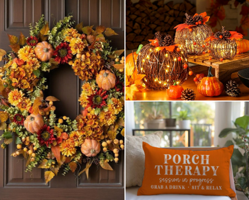 My Favorite Fall Outside Decor cover photo collage
