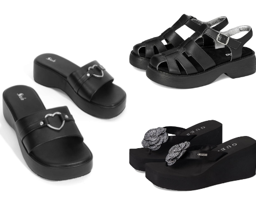 90s and Y2K sandals and flipflops cover photo collage
