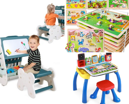 Educational toys for the toddlers cover photo collage