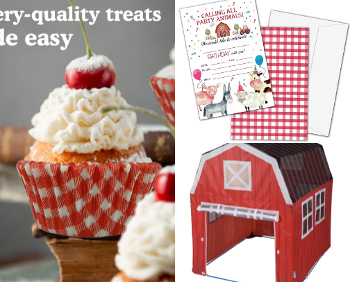 Barnyard Themed 1st Birthday cover photo collage