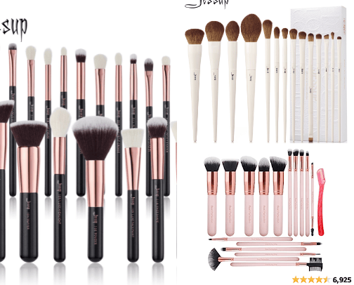 Makeup brushes cover photo collage