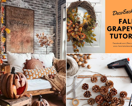 Farmhouse fall decor cover photo collage
