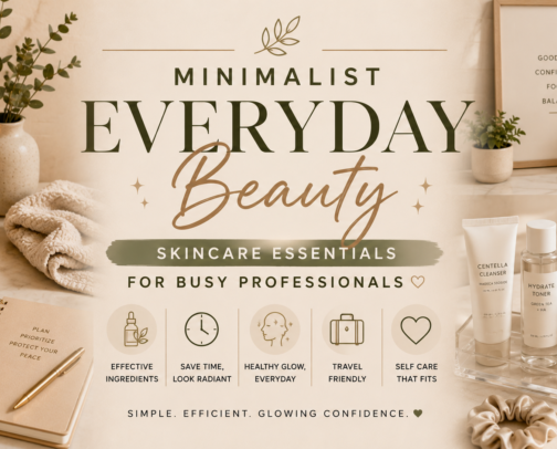 Minimalist Everyday Beauty & Skincare Essentials for Busy Professionals cover photo collage