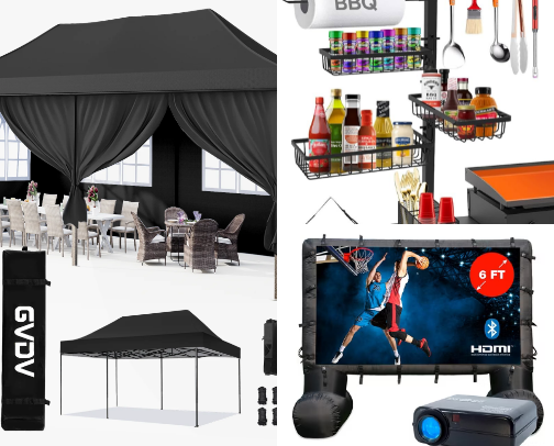 Family backyard  gatherings cover photo collage