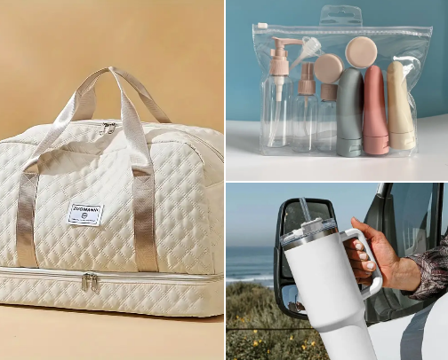 Temu travel must haves✈️🌏 cover photo collage