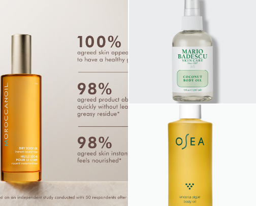 Body oil for WOC AND DRY SKIN Ladies cover photo collage