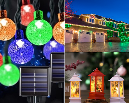 Outdoor christmas light cover photo collage