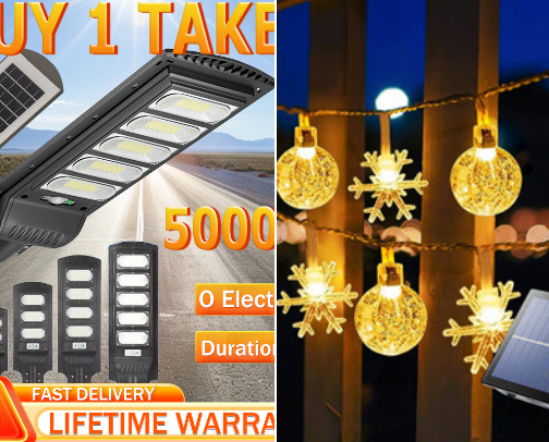 Solar lights cover photo collage