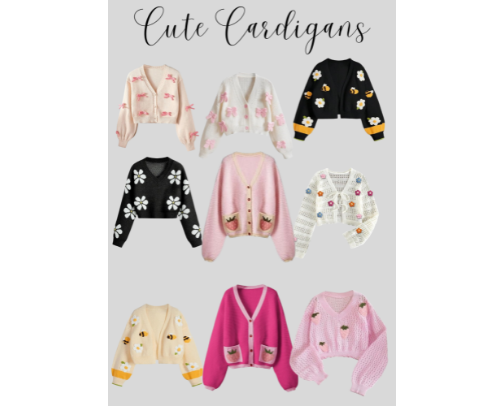 Cute cardigans for winter cover photo collage