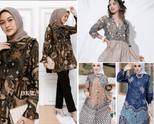 rekomendasi tunik batik khas indonesia cover photo collage