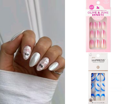 Cute nail ideasss🩵 cover photo collage