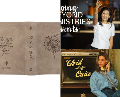 Bibles, devotionals, and journals cover photo collage